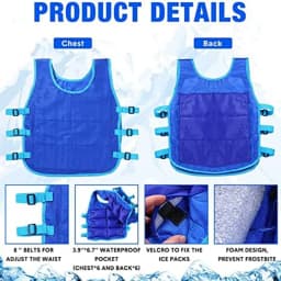 2 Pcs Cooling Vest With 48 Pcs Ice Pack Adjustable Ice Vest For Men Women Hot Weather Working Running Fishing Cycling