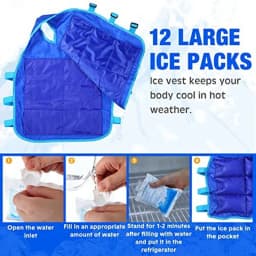 2 Pcs Cooling Vest With 48 Pcs Ice Pack Adjustable Ice Vest For Men Women Hot Weather Working Running Fishing Cycling