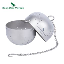 Boundless Voyage Titanium Tea Filter Tea Ball Infuser for Loose Tea Lightweight Tea Steeper with Extented Chain Hook For Camping