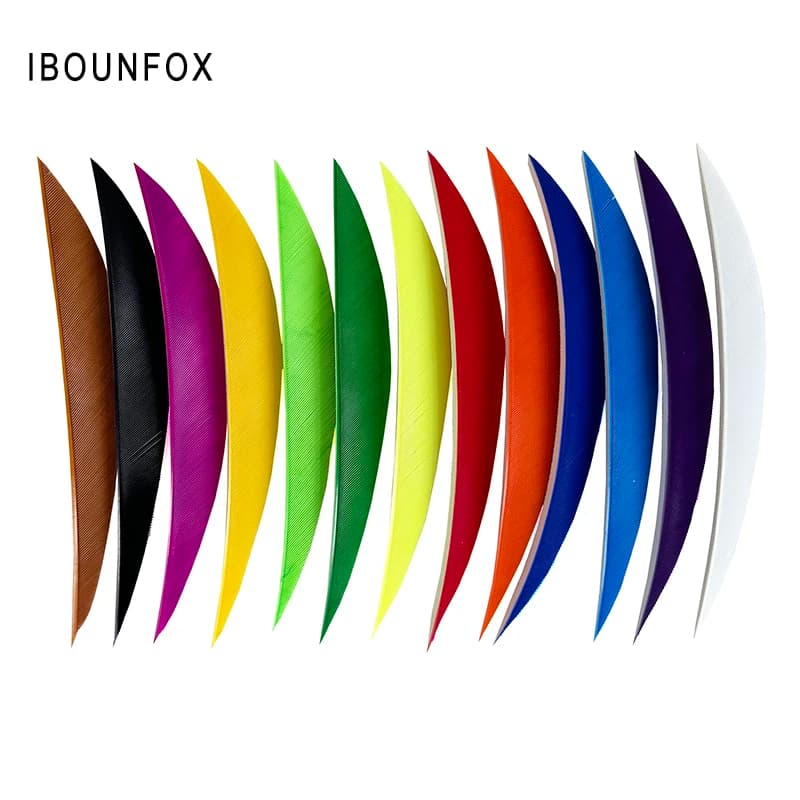 50 Pcs 5" IBOUNFOX Turkey Arrow Feather Shuttle Shape Archery Feather Fletching 5 Inch for Arrow Accessories -Right Wing