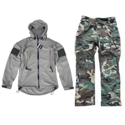 Tactical Tom ORC gray soft shell jacket PCU generation L5 version 160D matte nylon hooded windproof jacket+G3 Woodland pants