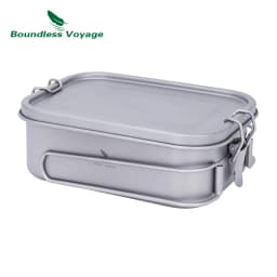 Boundless Voyage Titanium Bento with Lid & Handle Outdoor Camping Cookware Leak Proof Lunch Box Container Ti2081C-83C