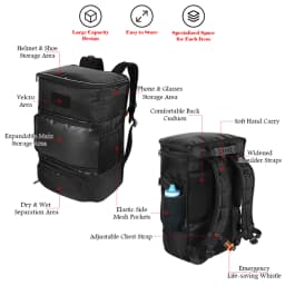 NOOYAH Bike Bag Triathlon Bicycle Event Backpack Large Capacity Wet and Dry Separation Bike Accessories Cycling Helmet Equipment