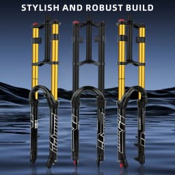 BOLANY Double Crown Bicycle Air Fork 27.5 29 inch MTB Air Suspension 9x100mm Quick Release Bike Fork for Mountain Bike