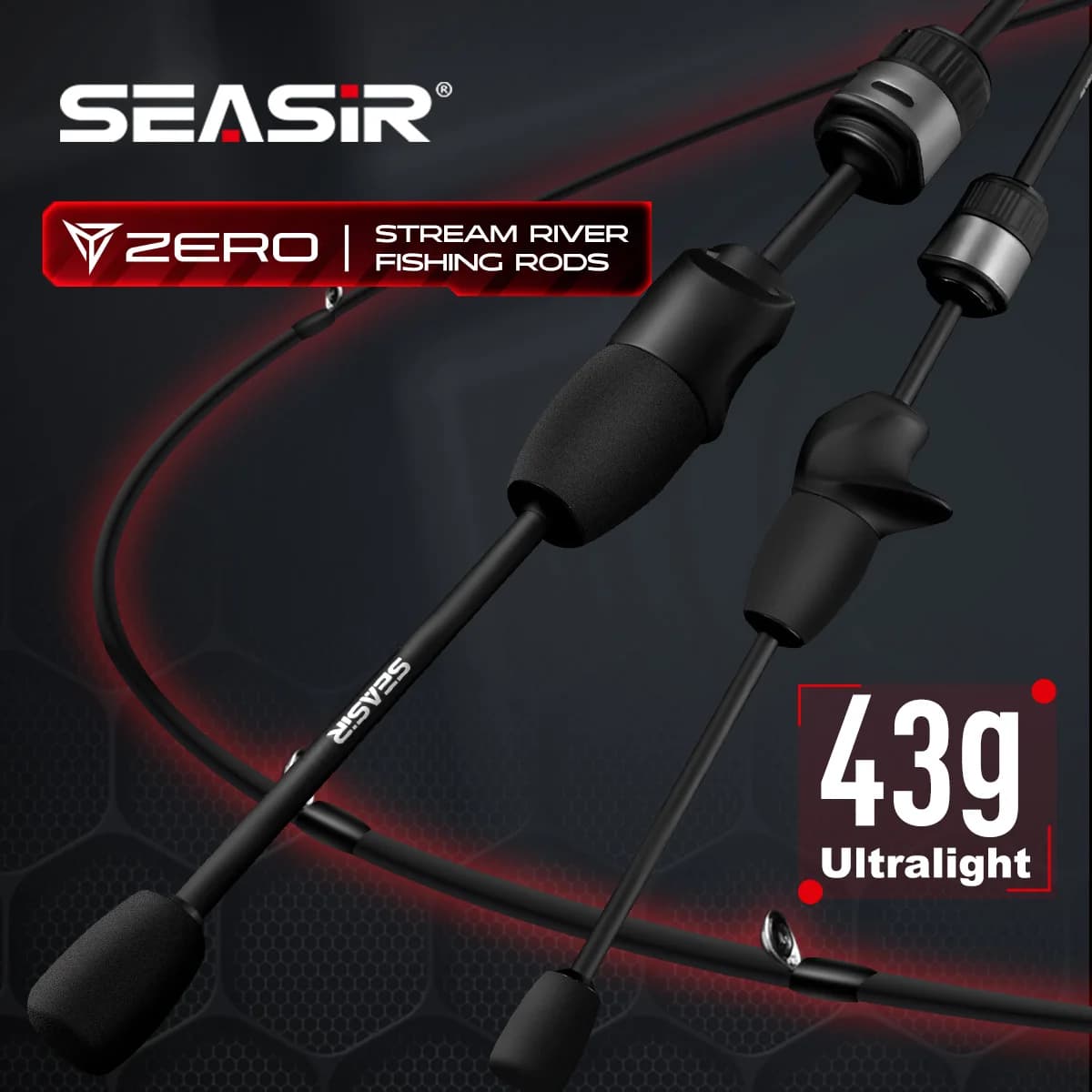 Seasir Zero 43g Fishing Rod BFS Ultralight Carbon Fiber 1.53M UL Lure Weight 1.5-6G 2 Sections Stream River Fishing Rods