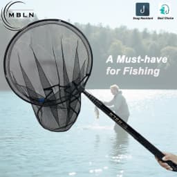 MBLN Carbon Fiber Shovel Net, 3M Telescopic Pole, 45CM Net Head, Folded Length 58.5CM, Double-Layer Carbon Fiber, Positionable