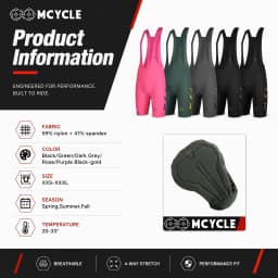 Mcycle Unisex Cycling Bib Shorts New Arrival Breathable Padded Seamless Bike Tights for Sports Entertainment