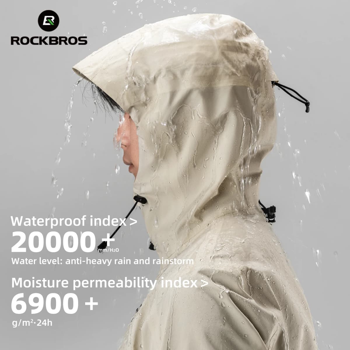 ROCKBROS Waterproof Windproof Jacket Heavy Rain Jacket Mountain Road Bike Riding Outdoor Raincoat Jacket For Men Women Jacket