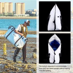 Goture Insulated Fish Cooler Bag Portable Large Monster Leakproof Fish Kill Saltwater Bag for Sea Outdoor Travel with Drain Plug