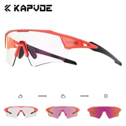 Kapvoe HD Photochromic Cycling Glasses Lighteight UV400 Sunglasses for Men Women Bike MTB Outdoor Eyewear Riding Driving Running