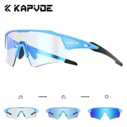 Kapvoe HD Photochromic Cycling Glasses Lighteight UV400 Sunglasses for Men Women Bike MTB Outdoor Eyewear Riding Driving Running