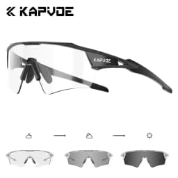 Kapvoe HD Photochromic Cycling Glasses Lighteight UV400 Sunglasses for Men Women Bike MTB Outdoor Eyewear Riding Driving Running