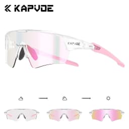 Kapvoe HD Photochromic Cycling Glasses Lighteight UV400 Sunglasses for Men Women Bike MTB Outdoor Eyewear Riding Driving Running