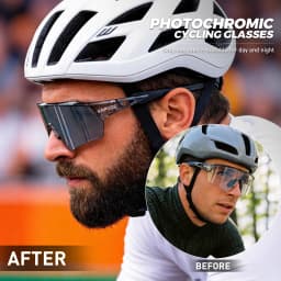Kapvoe HD Photochromic Cycling Glasses Lighteight UV400 Sunglasses for Men Women Bike MTB Outdoor Eyewear Riding Driving Running