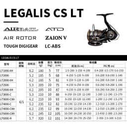 2021 Daiwa Reel LEGALIS CS LT Spinning Fishing Reels 6+1BB Max Drag 12KG Spinning Wheel ZAION V Body
