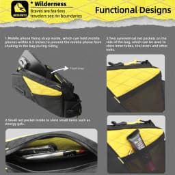 Rhinowalk Bike Frame Bag Water-Resistant Bicycle Top Tube Bag Screw Or Strap Fixing Cycling Storage Luggage For Mtb&Road Bike