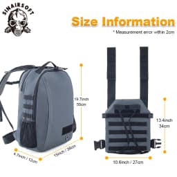 SINAIRSOFT Outdoor Molle Tactical Backpack Vest Plate Carrier Protective Vest Quick Release Stealth Vest Magazine Hunting Vest