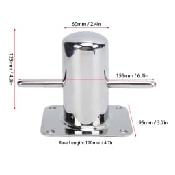 316 Stainless Steel Single Mooring Bitt Heavy Duty Cross Bollard Cleat Marine Hardware Accessories