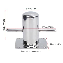 316 Stainless Steel Single Mooring Bitt Heavy Duty Cross Bollard Cleat Marine Hardware Accessories