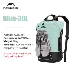 Naturehike Outdoor Waterproof Bag Wet & Dry Separation Outdoor Portable 20-40L Large Capacity Trail Bags Diving Backpack