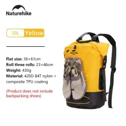 Naturehike Outdoor Waterproof Bag Wet & Dry Separation Outdoor Portable 20-40L Large Capacity Trail Bags Diving Backpack