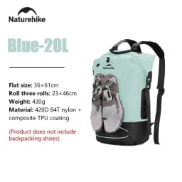 Naturehike Outdoor Waterproof Bag Wet & Dry Separation Outdoor Portable 20-40L Large Capacity Trail Bags Diving Backpack