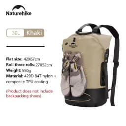Naturehike Outdoor Waterproof Bag Wet & Dry Separation Outdoor Portable 20-40L Large Capacity Trail Bags Diving Backpack