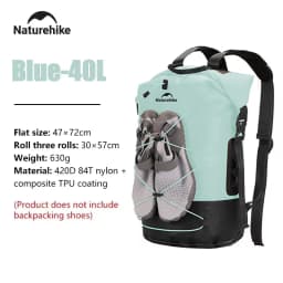 Naturehike Outdoor Waterproof Bag Wet & Dry Separation Outdoor Portable 20-40L Large Capacity Trail Bags Diving Backpack