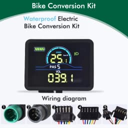 UART2 P5C Electric Bike Colorful LCD Display Meter 24V-60V SM/Waterproof Connection Plug Ebike intelligent Display With USB