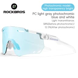 ROCKBROS Ultra-light Cycling Sunglasses Photochromic Polarized Large Frame Cycling Glasses HD Lens UV Protection Bicycle Goggles
