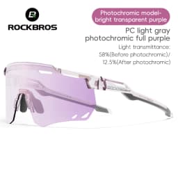 ROCKBROS Ultra-light Cycling Sunglasses Photochromic Polarized Large Frame Cycling Glasses HD Lens UV Protection Bicycle Goggles