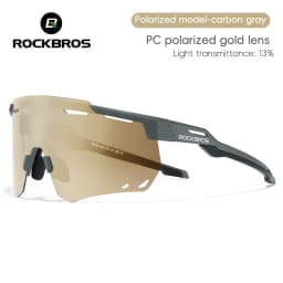 ROCKBROS Ultra-light Cycling Sunglasses Photochromic Polarized Large Frame Cycling Glasses HD Lens UV Protection Bicycle Goggles