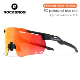 ROCKBROS Ultra-light Cycling Sunglasses Photochromic Polarized Large Frame Cycling Glasses HD Lens UV Protection Bicycle Goggles
