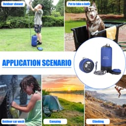 Outdoor PVC Pressure Shower with Foot Pump Lightweight Inflatable Pressure Shower Water Bag For Beach Camping Hiking Bathing