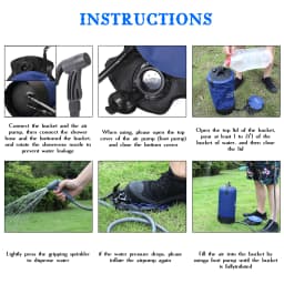 Outdoor PVC Pressure Shower with Foot Pump Lightweight Inflatable Pressure Shower Water Bag For Beach Camping Hiking Bathing