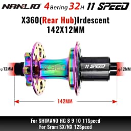 NanLio X360 Bicycle Hubs 8 Pawl 3 Tooth 360T Noise Hub 32 Hole Sealed Bearings Lubricated Bike Wheel Hub HG 8 9 10 11 Speed