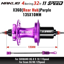 NanLio X360 Bicycle Hubs 8 Pawl 3 Tooth 360T Noise Hub 32 Hole Sealed Bearings Lubricated Bike Wheel Hub HG 8 9 10 11 Speed