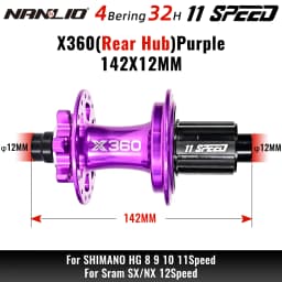 NanLio X360 Bicycle Hubs 8 Pawl 3 Tooth 360T Noise Hub 32 Hole Sealed Bearings Lubricated Bike Wheel Hub HG 8 9 10 11 Speed