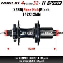 NanLio X360 Bicycle Hubs 8 Pawl 3 Tooth 360T Noise Hub 32 Hole Sealed Bearings Lubricated Bike Wheel Hub HG 8 9 10 11 Speed