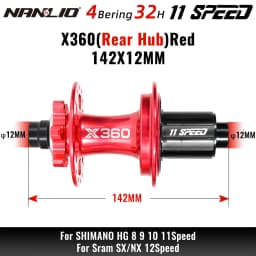 NanLio X360 Bicycle Hubs 8 Pawl 3 Tooth 360T Noise Hub 32 Hole Sealed Bearings Lubricated Bike Wheel Hub HG 8 9 10 11 Speed