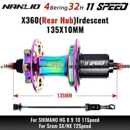 NanLio X360 Bicycle Hubs 8 Pawl 3 Tooth 360T Noise Hub 32 Hole Sealed Bearings Lubricated Bike Wheel Hub HG 8 9 10 11 Speed