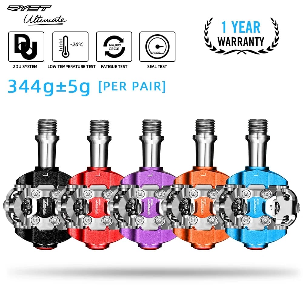 New RYET MTB Pedal SPD Clipless Ultralight Mountain Bike Pedals Bicycle Dual Platform Footboard Clipless Cycling Bike Parts