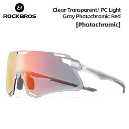 ROCKBROS Photochromic Cycling Glasses HD Curved Lens Ultra-Light Bicycle Glasses Outdoor Cycling Eyewear UV Protection Goggles