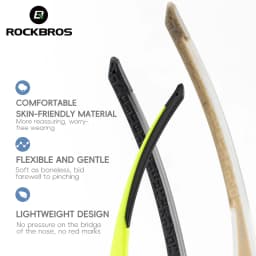ROCKBROS Photochromic Cycling Glasses HD Curved Lens Ultra-Light Bicycle Glasses Outdoor Cycling Eyewear UV Protection Goggles