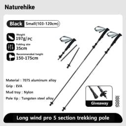 Naturehike Gale UL PRO Trekking Pole Carbon Fiber 7075 Aluminum Alloy Folding Stick Lightweight Outdoor Climbing Walking Sticks