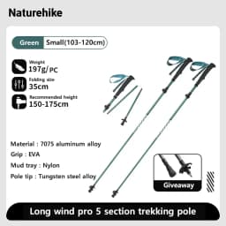 Naturehike Gale UL PRO Trekking Pole Carbon Fiber 7075 Aluminum Alloy Folding Stick Lightweight Outdoor Climbing Walking Sticks