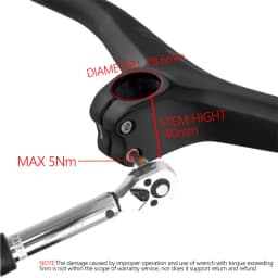 KOCEVLO Black Matte Carbon MTB Handlebars and Stem 28.6mm Integrated Handlebar For Mountain Bike 70/80/90/100mm Angle -17 Degree