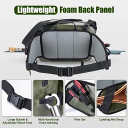 Goture Fishing Tackle Bag IPX8 Waterproof Multifunctional Halter Waist Pack Large Capacity Bag for Fly Fishing Outdoor Camping