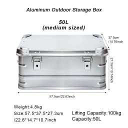 30-80L Camping Picnic Travel Aluminum Alloy Large Capacity Box Accessories Storage Bag Hiking Accessories Outdoor Storage