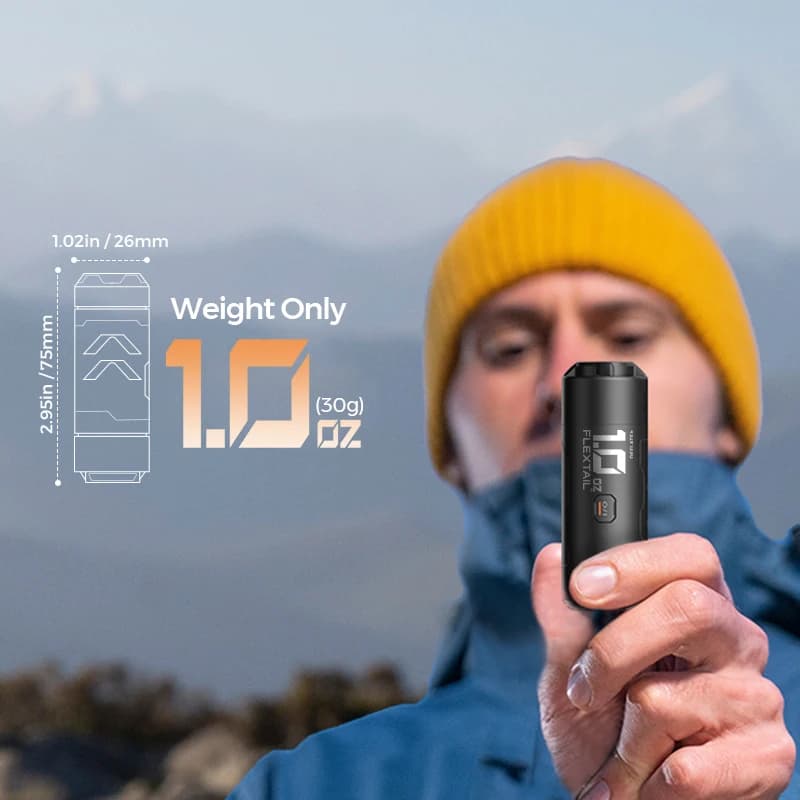 FLEXTAIL ZERO PUMP - 30g Portable Camping Air Pump Electric Inflator for Sleeping Pads, 1 Rechargeable Battery Included